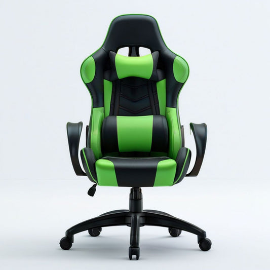 Gamingstuhl in Rennsitzform 66 x 65 x 122–132 cm Schwarz/Grün PU-Kunstleder