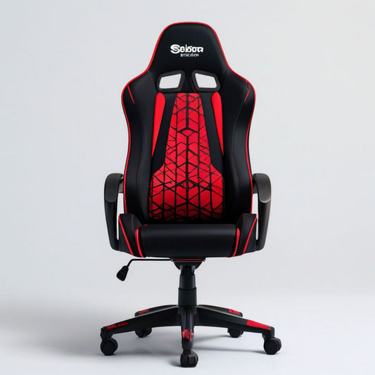 Gamingstuhl Kunstleder Schwarz/Rot 65 x 65 x 118–128 cm
